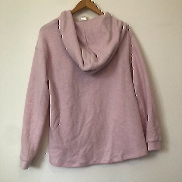 EVERLEIGH Cozy Hoodie Light Baby Pink Brushed French Terry Sweatshirt Small S - Picture 9 of 11